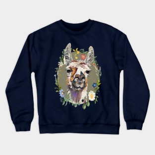 Llama -  Floral Crewneck Sweatshirt